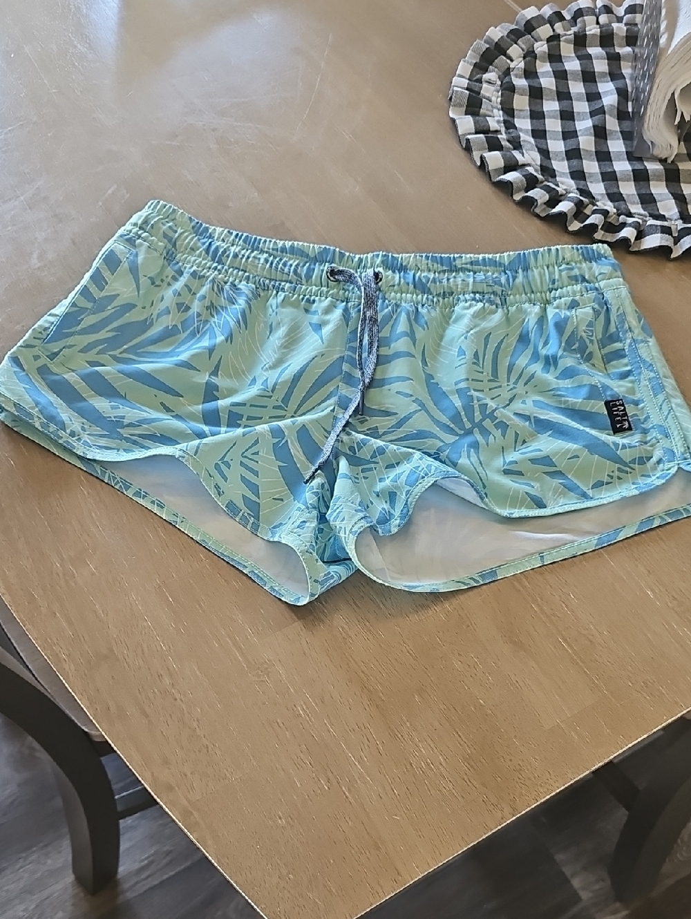 Salt Life Light Aqua Palm-Print Athletic Shorts
